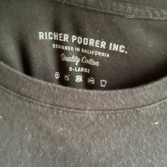 Richer Poorer Black “No Thanks” Embroidered Pocket Tee Minimalist streetwear - Picture 3 of 6